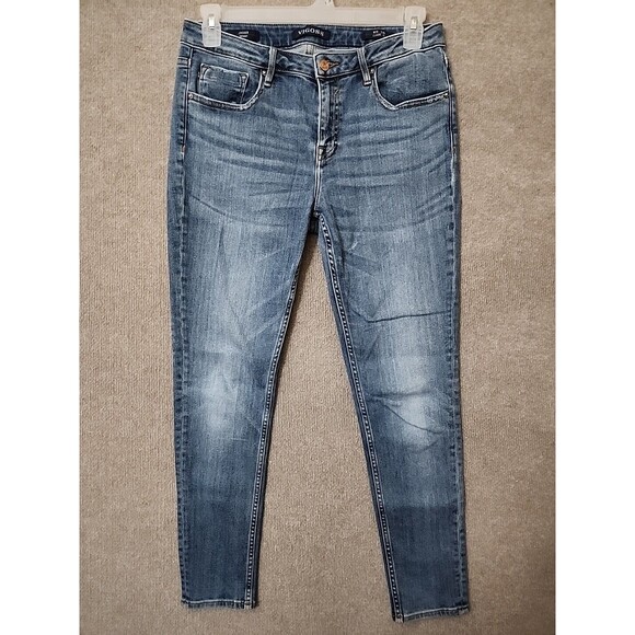 VIGOSS Denim - Vigoss Jagger Skinny Jeans Womens 31x29 Blue Medium Wash Classic Fit Stretch